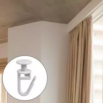 Крючки для карнизов для штор, карнизы для штор, потолочные направляющие, набор из 100 шт. запирающихся складных подвесных крючков и 6 шт. фиксаторов для карнизов