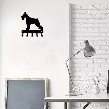 Крючки для ключей и держатель для ключей в виде миниатюрной собаки шнауцера - 6-дюймовое/9-дюймовое металлическое настенное искусство для хранения на вешалке для одежды жёлтый