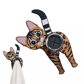 Крючки для кошачьих задниц, самоклеящиеся крючки для полотенец, настенный держатель для ванной комнаты, кухни, бытовых хозяйственных крючков, украшения комнаты белый