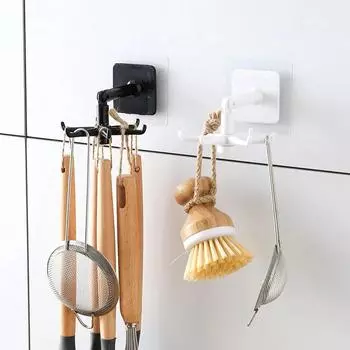 Крючки для кухни, ванной комнаты, можно повесить до 2 кг. Для дома и декора. Для хранения вещей. Вращающийся на 360 градусов сад. 1pcs белый