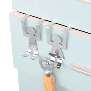 Крючки для кухонного шкафа, кастрюли, настенной дверной вешалки, 2 шт./компл., крючки в форме любителей нержавеющей стали