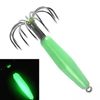 Крючки для ловли кальмаров, светящиеся в темноте Крючки для парашюта с 12 иглами Мягкие крючки Крючки для ловли осьминогов Крючки для ловли кальмаров 18 grams