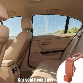 Крючки для подголовника автомобиля с рисунком животных из мультфильмов, крючок для кошелька автомобиля, 2 шт., автомобильные крючки, многофункциональный крючок для заднего сиденья автомобиля коричневый