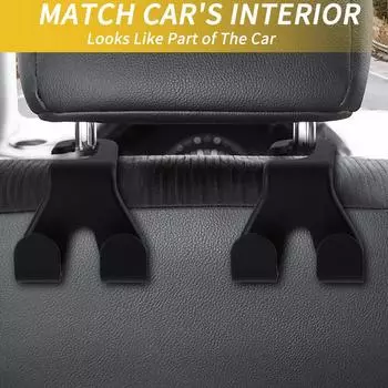 Крючки для подголовников 10 шт., вешалка для подголовника на заднее сиденье автомобиля, вешалка для подголовника на заднее сиденье автомобиля, прочная и долговечная чёрный