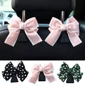 Крючки для подголовников автомобиля, вешалки для сумок и сумок, универсальные, простая установка, симпатичный дизайн с бантом, крючки для хранения, украшение интерьера автомобиля