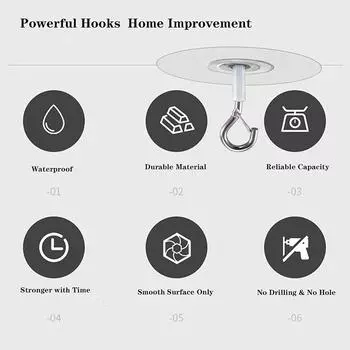 Крючки для потолка самоклеящиеся, прочные, водостойкие, многофункциональные крючки для потолков, подвесные шары, ветряные колокольчики