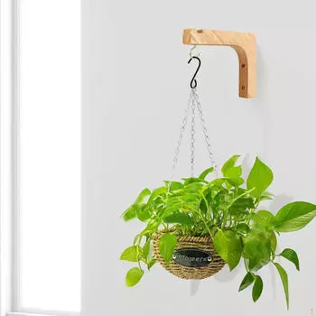 Крючки для растений для настенной вешалки Компактная деревянная подвесная корзина Украшение Кормушки для птиц