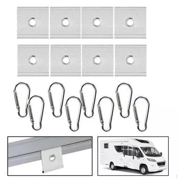 Крючки для тентов для кемпинга, карабины, простая установка, быстрые подвесные пряжки, вешалки для палаток на колесах, вешалки для походов White and Silver
