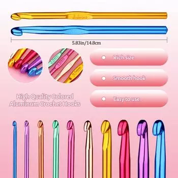 Крючки для вязания Fenrry Эргономичные для начинающих Мягкая рукоятка Принадлежности для вязания крючком для начинающих Любители пряжи для вязания