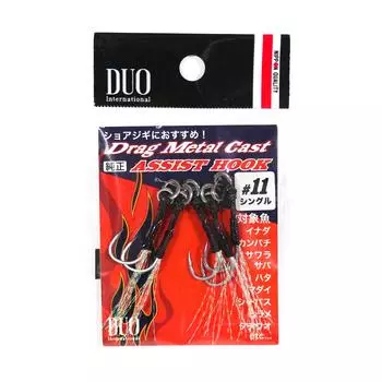 Крючки Duo Assist Drag Metal DC-SC #11, Прозрачная мишура, 5 шт. в упаковке (0575)