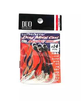 Крючки Duo Assist Drag Metal DC-WC #14, прозрачная мишура, 3 шт. в упаковке (0674)