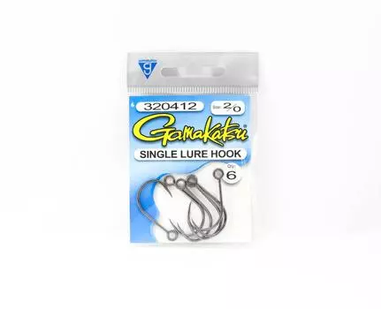 Крючки Gamakatsu для одинарной приманки, размер 2/0, 6 штук в упаковке (4883)