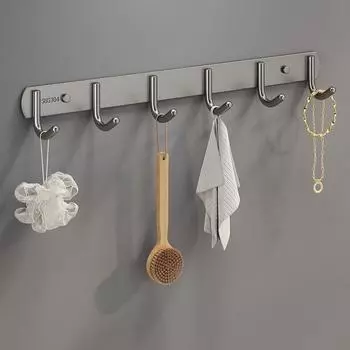 Крючки из нержавеющей стали 304, прочные самоклеящиеся крючки, пробивные настенные крючки, для ванной комнаты, двери, шкафа, кухонного хранения 3 серый