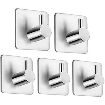 Крючки, клейкие крючки, крючки из нержавеющей стали, держатель для полотенец для кухни и ванной комнаты, 5 шт., наклейка на крючок 13x6x4cm