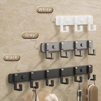 Крючки на 3/5/7 рядов, алюминиевый настенный крючок для ключей, настенная вешалка для полотенец, настенный крючок для вешалки для спальни, ванной комнаты, туалета, настенный крючок для ряда 3 hooks серый