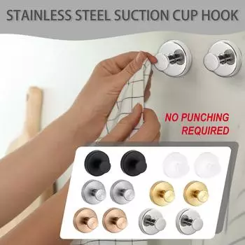 Крючки на присосках для душа, съемные крючки для полотенец для окон, стеклянных дверей, настенные крючки для банных халатов и мочалок One Size чёрный