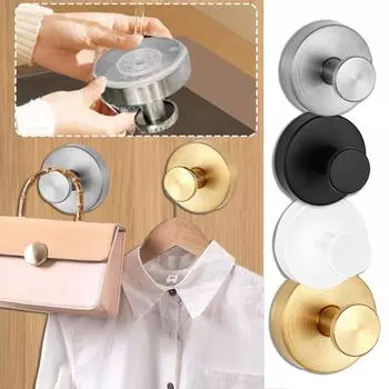 Крючки на присосках для душа, водонепроницаемый держатель для банного халата для плитки, стеклянной двери, зеркала чёрный