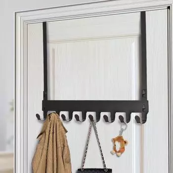 Крючки над дверью, домашний органайзер для ванной, вешалка для одежды, пальто, шляпа, вешалка для полотенец, новый держатель для кухонных аксессуаров для ванной комнаты, дверной вешалка чёрный
