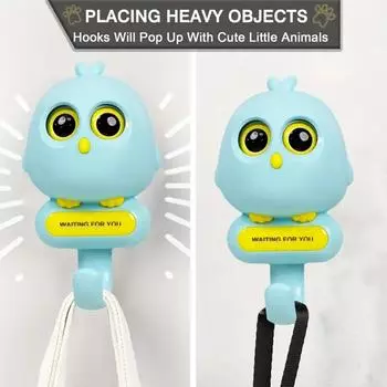 Крючки с изображением птиц с мигающими глазами, самоклеящиеся крючки, вешалка для ключей, многофункциональный настенный крючок, органайзер для ванной и кухни 1pcs слоновая кость