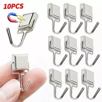 Крючки с сильным магнитом, многоцелевые настенные крючки большой грузоподъемности, для дома, кухни, холодильника, крючки для хранения ключей, вешалка для ванной комнаты