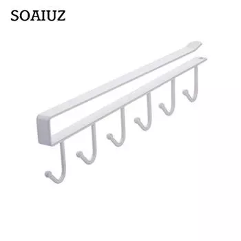 Крючки Ткань Посуда Стойка Подстаканник Повесить Шкаф Полка Органайзер для хранения белый