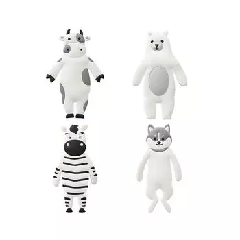 Крючки в форме мультяшных животных можно согнуть, мягкие резиновые немаркирующие липкие крючки, водонепроницаемые многоразовые