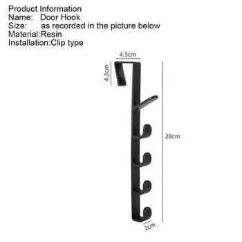 Крючки за дверью без сверления Крючок для спальни Одежда для дома Хранение крючок white
