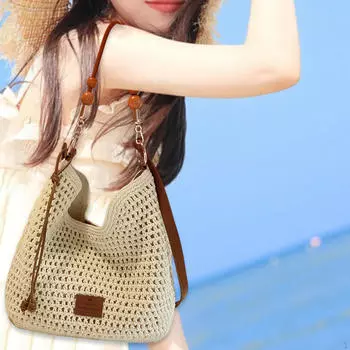 Крючком Пляжная Богема Классическая Женская для Пикника Повседневного Шопинга Ежедневной Работы