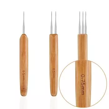 Крючок 3 шт. Крючки для вязания Иглы Инструмент Крючок для вязания Игла для волос Дреды Коса Ремесло 0,5 мм 1 крючок 2 крючка 3 крючка One Size