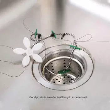 Крючок для чистки волос, препятствующий засорению трубопровода в ванной, небольшой очиститель для канализации в форме цветка, средство для прочистки