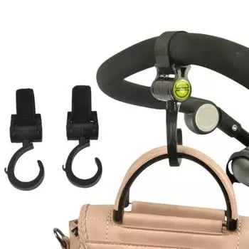 Крючок для детской коляски, многофункциональная корзина с вращением на 360 градусов, сумка-вешалка, аксессуары, 1 шт., gancho carrito bebe childr чёрный