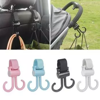 Крючок для детской коляски Удобный, прочный, несущий нагрузку Простая в использовании крепежная лента Прочный крючок с длительным сроком службы чёрный