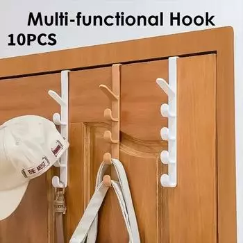 Крючок для двери спальни, вешалка для одежды, многофункциональный крючок над дверью, органайзер, пластиковые крючки для хранения вещей, держатель для кошелька