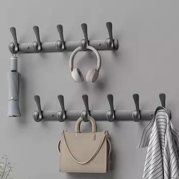 Крючок для халата серый молочно-белый креативный 3 4 5 6 рядный настенный крючок алюминиевый для ванной комнаты кухни туалета декоративный держатель для ключей для полотенец
