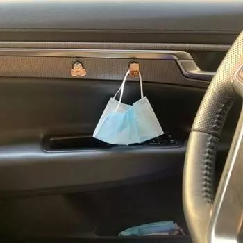 Крючок для хранения автомобиля, самоклеящийся мультфильм, отличная липкость, противоскользящий, декоративный в виде животного, без следов, левый хлеб C