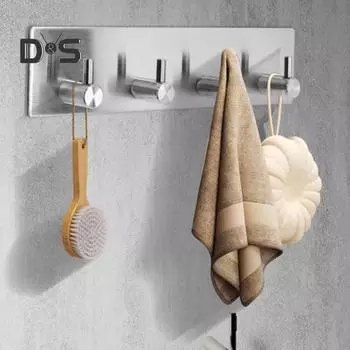 Крючок для хранения из нержавеющей стали, держатель для ключей, высокая грузоподъемность, коррозионная стойкость, простая установка, крючок для полотенец, вешалка для одежды чёрный