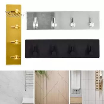 Крючок для хранения из нержавеющей стали, держатель для ключей, высокая грузоподъемность, коррозионная стойкость, простая установка, крючок для полотенец, вешалка для одежды чёрный