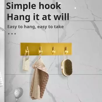 Крючок для хранения из нержавеющей стали, держатель для ключей, высокая грузоподъемность, коррозионная стойкость, простая установка, крючок для полотенец чёрный