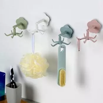 Крючок для хранения, вращающийся на 360 градусов, быстросохнущий, из полипропилена, под шкафом, держатель для посуды, вешалка для домашних принадлежностей белый
