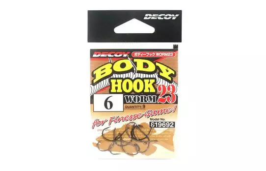Крючок для корпуса Decoy Worm 23 для Wacky Rig, размер 6 (9692)
