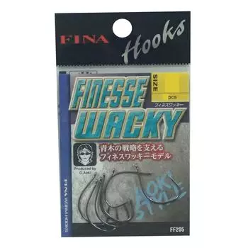 Крючок для ловли червей Hayabusa Finesse Wacky 6, 10 штук, черный никель, FF205 №.