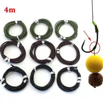 Крючок для ловли карпа, 4 м, силиконовая трубка, противозапутывающая трубка для безопасности, системные зажимы, аксессуары, крючок для снастей, рукав, препятствующий запутыванию