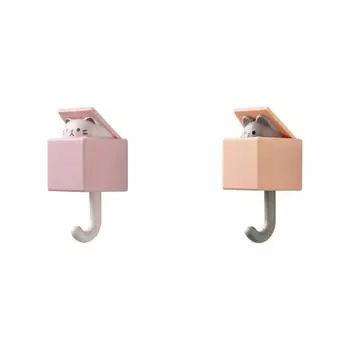 Крючок для мультяшного кота, самоклеящийся настенный крючок, вешалки для дверей, крючок для ключей в виде кота, зонтик, полотенце, кепка, настенная вешалка для пальто, настенный декор