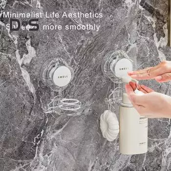 Крючок для мыла для ванной комнаты с присоской Прочная несущая нагрузка Простота установки Насос Бутылка для геля для душа Держатель Бесследная подвесная стойка чистый