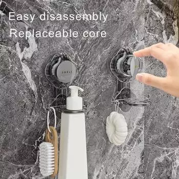 Крючок для мыла для ванной комнаты с присоской Прочная несущая нагрузка Простота установки Насос Бутылка для геля для душа Держатель Бесследная подвесная стойка
