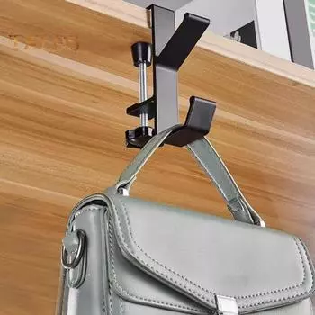 Крючок для настольного кошелька Регулируемый утолщенный съемный съемный подвижный сверхмощный стол с большой несущей способностью Вешалка для сумочки Подвесной органайзер для гарнитуры в общежитии чёрный