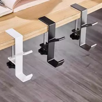 Крючок для настольного кошелька Регулируемый утолщенный съемный съемный подвижный сверхмощный стол с большой несущей способностью Вешалка для сумочки Подвесной органайзер для гарнитуры в общежитии белый