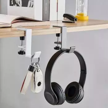 Крючок для наушников, регулируемая конструкция, прочный, устойчивый к коррозии органайзер для наушников, держатель для хранения на столе серый