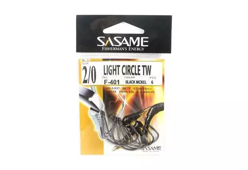Крючок для наживки Sasame F-401 Light Circle TW, размер 2/0 (4546)