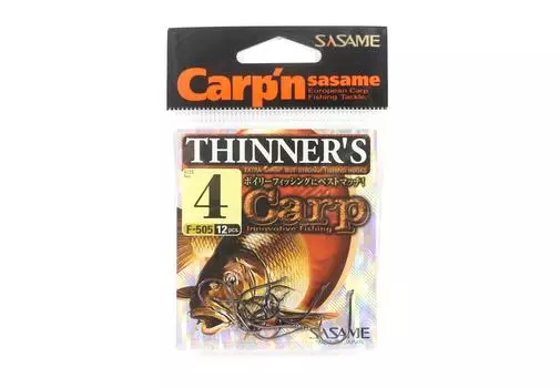 Крючок для наживки Sasame F-505 Thinner, размер 4 (1897 г.)